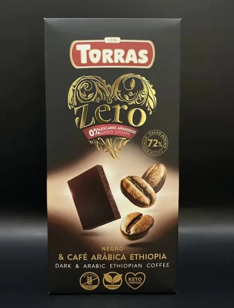 Шоколад Чорний без Глютену Torras Zero Dark&Mint Chocolate 72% Cacao Торас Зеро Чорний з Мятою 100г - 2
