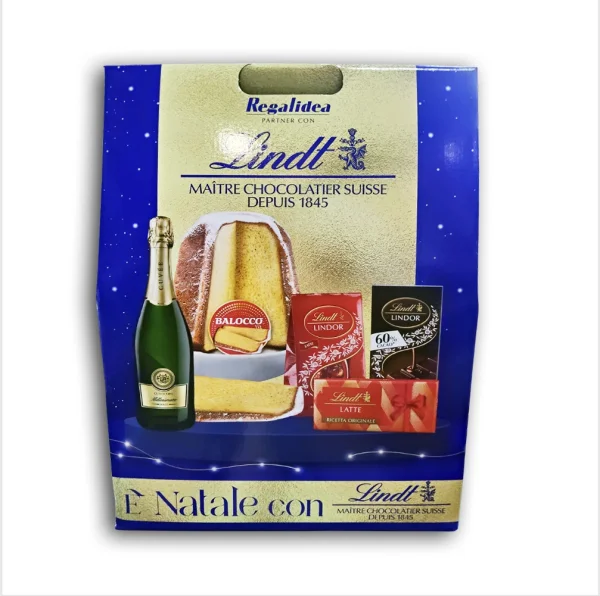 Набір Подарунок Різдвяний Regalidea Lindt e Natale con Maitre Chocolatier Suisse Ліндт Романтична Вечеря 5шт Бокс 1800г - 1