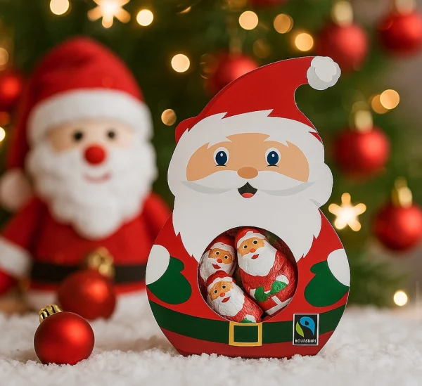 Набір Подарунок Новорічний фігурки Beckys Merry Christmas X-mas Santa Бекіс шоколадні фігурки Санта 60г - 1