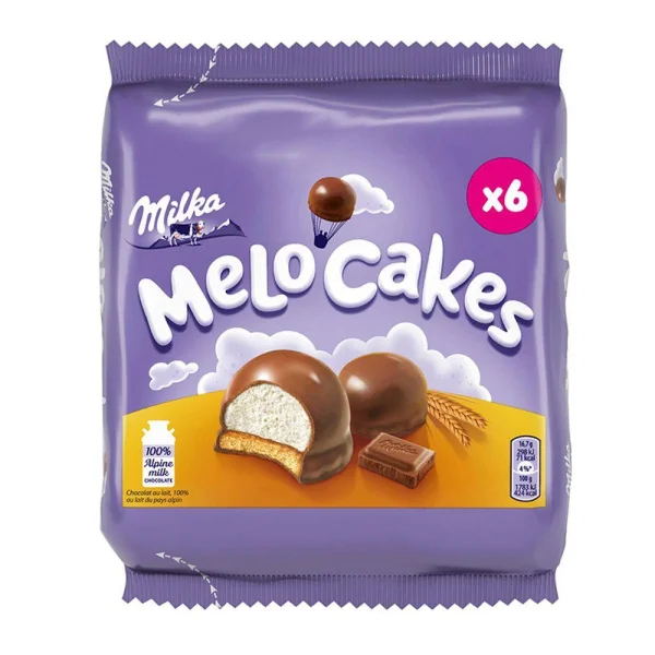 Бісквіт в шоколаді з печивом Milka Melo Cakes з 100% альпійского молока Мело тістечка 6шт 100г - 1