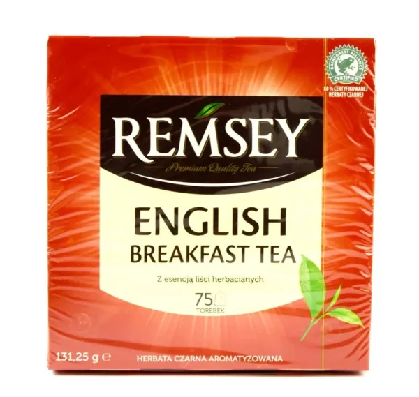 Чай чорний Англійський Remsey English Breakfast Tea Herbata szarna Ремсей Ароматизований екстракт Чайного листя 75 пакетиків 131г - 1