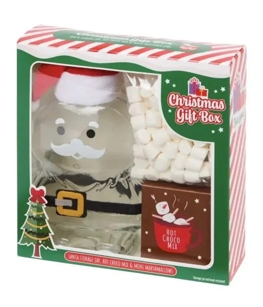 Набір Новорічний подарунок для приготування Гарячого шоколаду Beckys Christmas Gift Box Hot Mix Бекіс Склянка Санта Маршмелоу 3шт - 1