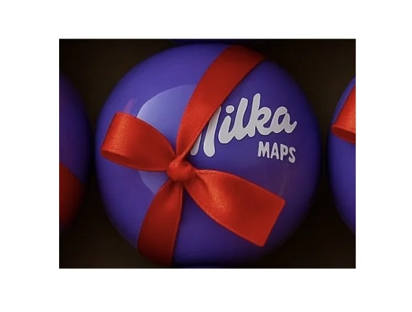 Ялинкова прикраса з Шоколадними цукерками міні Шар Milka mini Sphere Toy Мілка сфера з підвіскою 14шоколадок 1шт 64г - 1