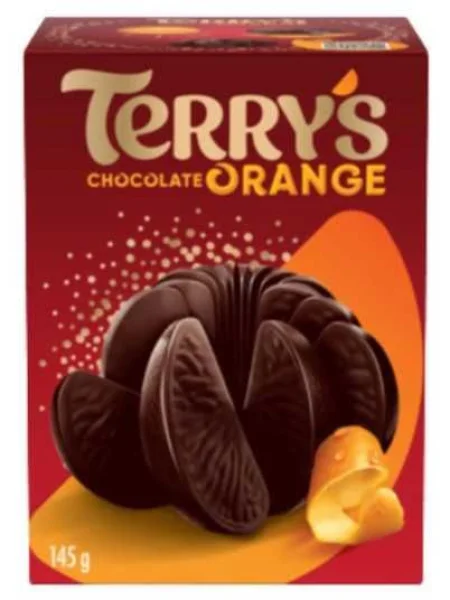 Шоколад у формі Апельсина чорний з апельсиновою Цедрою Terrys Chocolate Orange Peel Dark темний 145г - 1