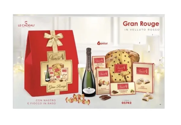 Набір Подарунок Новорічний Італійські продукти Vanoir Gran Rouge Christmas Box Red Вануа Гран Руж для Вечері 7шт Бокс 2600г - 4