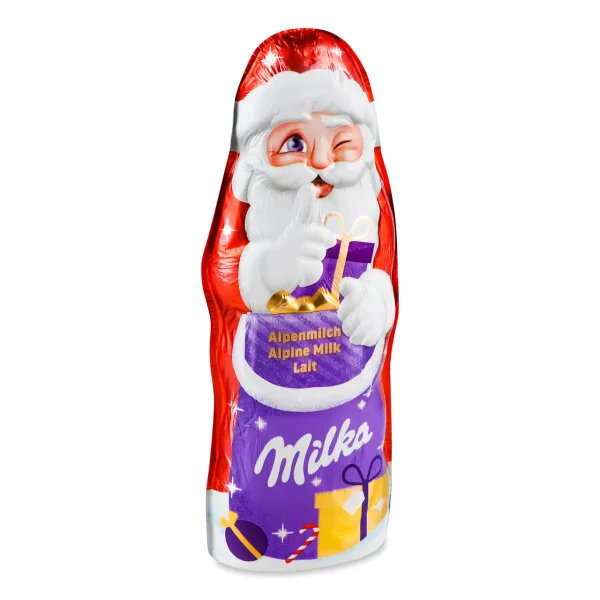 Шоколадна фігурка міні Санта Milka mini WeihnachtsManner Blue Мілка Міні-різдвяні чоловічки молочний шоколад Пакет 10шт - 1