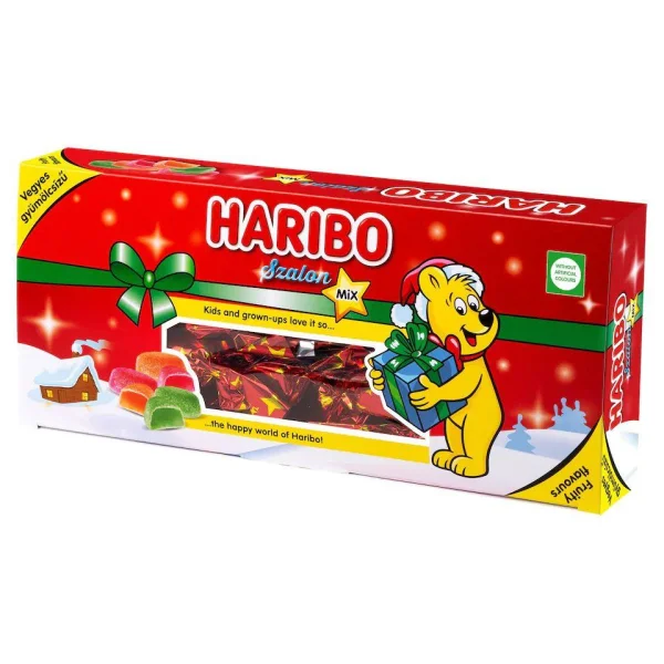 Різдвяні желейні Цукерки Haribo Szalon-Mix Харібо смаки мікс Фруктів Коробка 300г - 1