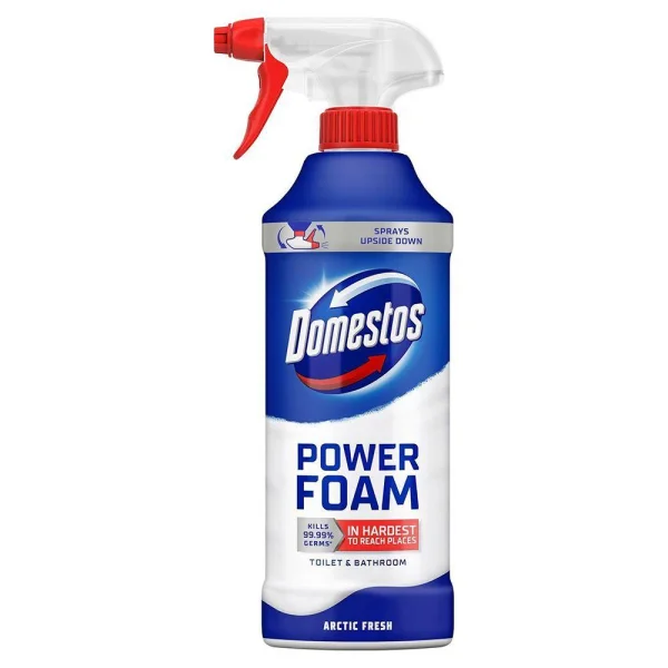 Піна для чищення Ванни та Туалету Спрей Domestos Power Foam Bathroom&Toilet Foam Arctic Fresh Доместос Арктична свіжість 435мл - 1