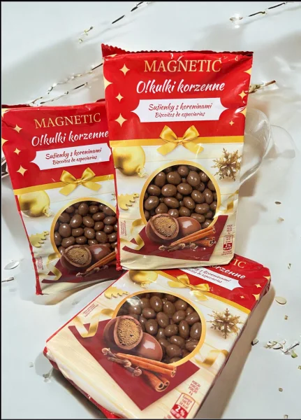 Печиво в чорному шоколаді з Корицею Magnetic O!Kulki Korzenne Магнетік Окулкі шарики Бокс 360г - 1