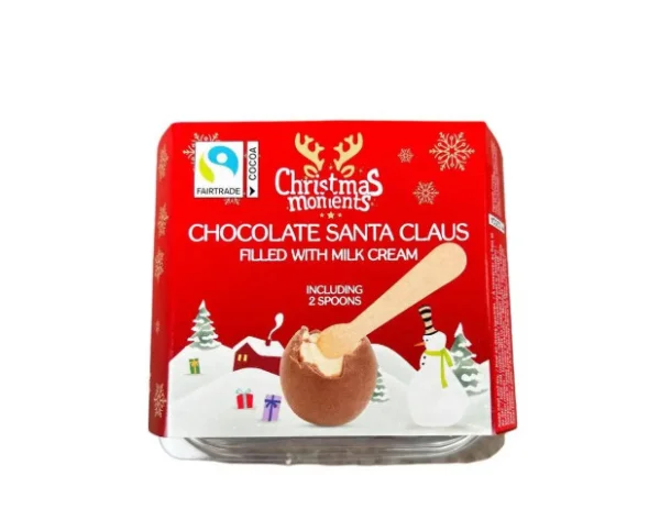Набір Шоколадні яйця з Ложкою Christmas moments Chocolate Santa Claus Milk Chocolate Різдвяні моменти Бокс 144г - 1