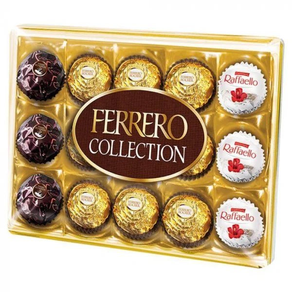 Набір шоколадних Цукерок Подарунок Ferrero Rocher Collection Фереро Роше Колекція 3види 15шт Бокс 172г - 1