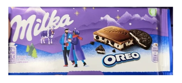 Шоколад плитка Milka Oreo Chocolate Classic Мілка сендвіч молочний шоколад з Орео 92г - 1