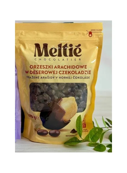 Шоколадне драже Meltie Orzeszki Arachidowe w Deserowej Czekoladzie Horka Мелті Арахіс в Гіркому шоколаді Пакет 280г - 1