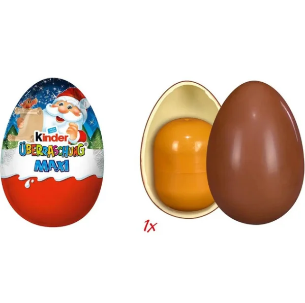 Яйце шоколадне з іграшкою Kinder Maxi Surprise Uberraschung Christmas Santa Кіндер сюрприз Санта з пташкою 100г - 2