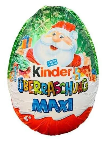 Яйце шоколадне з іграшкою Велике Kinder Maxi Surprise Uberraschung Christmas Santa Кіндер сюрприз Санта 100г - 1