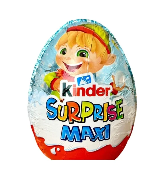 Яйце шоколадне з іграшкою Велике Kinder Maxi Surprise Uberraschung Christmas Elf Кіндер сюрприз Ельфик 100г - 1