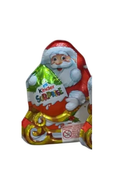 Шоколадна Фігурка Кіндер сюрприз Санта Kinder Surprise Green з іграшкою всередині з молочного шоколаду сюрпрайз Санта на Санях 75г - 1