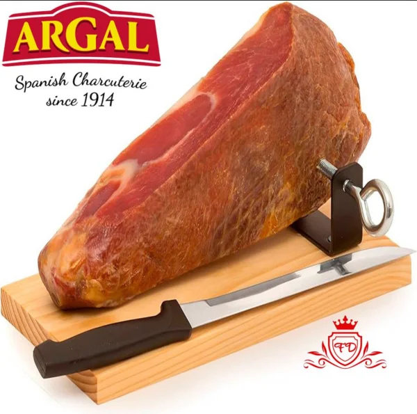 Набір Хамон Серрано з дощечкою та ножем ARGAL Mini Jamon Serrano Аргал сировялений іспанська свинина Коробка 1000г - 2