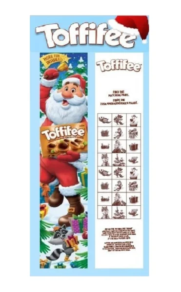 Набір Шоколадні цукерки в коробці та Ігри Новорічні Storck Toffifee Santa&Friends Тофіфе Санта і друзі Висока коробка 3шт 375г - 2