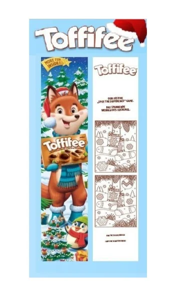 Набір Шоколадні цукерки в коробці та Ігри Новорічні Storck Toffifee Santa&Friend Fox Тофіфе Санта і друзі Висока коробка 3шт 375г - 2
