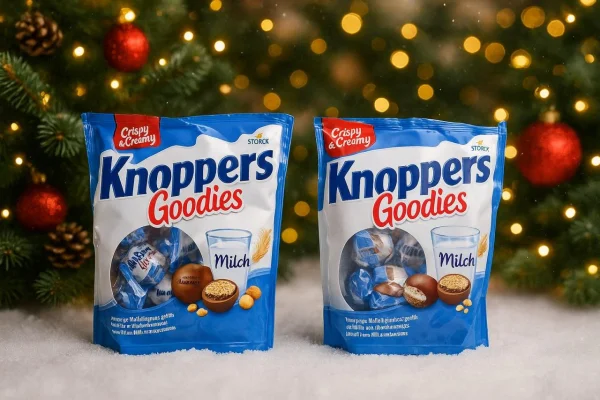 Цукерки Шоколадні кульки Storck Knoppers Goodies Milch Кнопперс Молочний шоколад з Нугою та лісовими горіхами 23шт 180г - 1