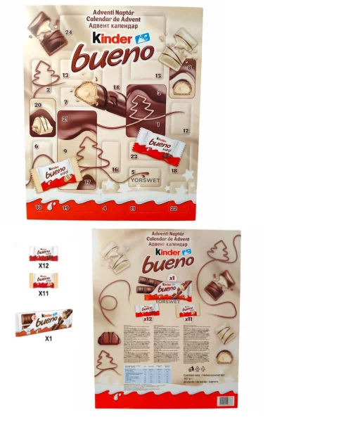 Набір Подарунок Новорічний Адвент календар Kinder Bueno Advent Calendar Кіндер Буено цукерки 167г - 1