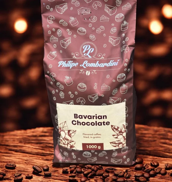 Кава в зернах Philipe Lombardini Bavarian Chocolate Філіп Ломбардіні з ароматом Баварійський шоколад мікс робусти та арабіки 1000г - 1