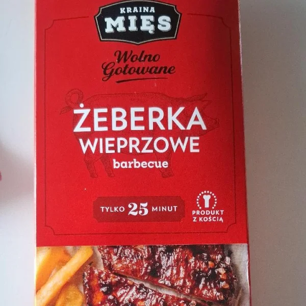 Ребра свинини для Грилю напівкопчені Kraina Mies zeberka Wieprzowe Barbecue Країна Мяса Селекційна свинина Барбекю 25шт 500г - 2