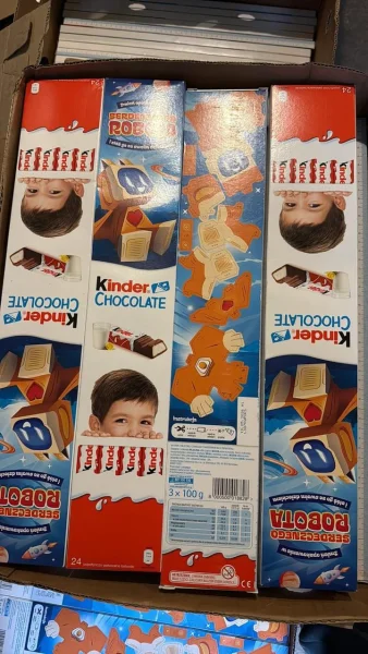 Шоколадні батончики Півметра Kinder Chocolate 50sm Serdesznego Robota XXXL Кіндер Великий 50см з Какао кремом Робот 24шт 300г - 2