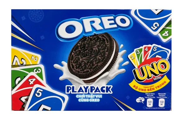 Печиво сендвіч Шоколадне з Картковою Ігрою УНО Oreo Play Pack cards UNO mini Орео подвійне з какао шоколадним кремом 257г - 1