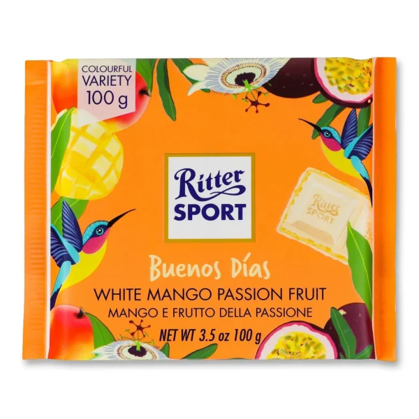 Шоколад білий Ritter Sport Buenos Dias White Mango Passion Fruit А Ріттер Спорт Буенос Діаз манго та маракуя Плитка 100г - 1