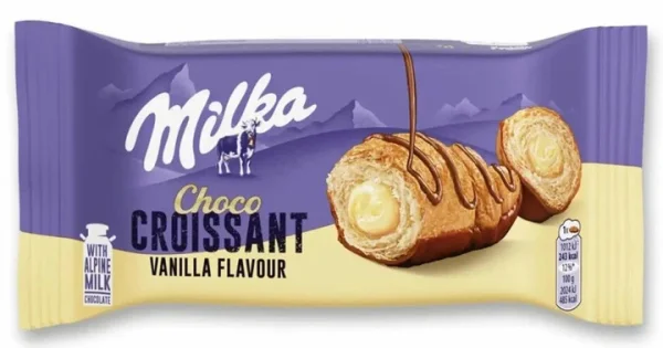 Круасан з листового тіста Milka Choco Croissant Vanilla Flavour Мілка шоколадний з ванільним кремом 50г - 2