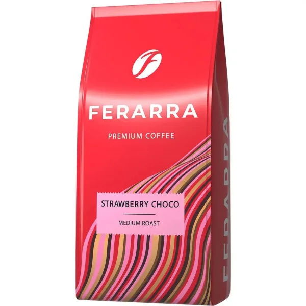 Кава в зернах Ferarra Strawberry Choco Medium Roast Premium Coffee Ферара 100% Арабіка аромат Полуничний шоколад Пакет 1000г - 1