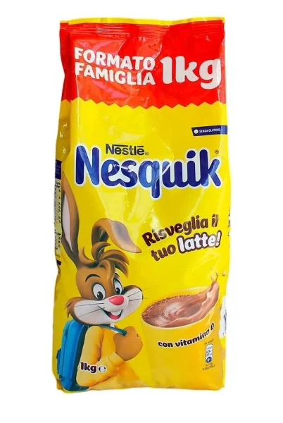 Какао напій розчинний Nestle Nesquik Formato Famiglia Risveglia il tuo latte Несквік Сімейний формат з Вітаміном D Пакет 1000г - 1