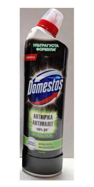 Засіб для чищення унітазів без Хлору Domestos Zero Limescale Toilet Cleaner Lime Доместос гель Зеро Антиналіт Антиіржа Лайм 750мл - 1