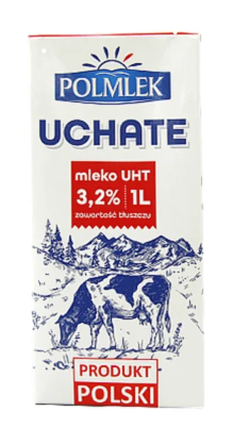 Молоко коровяче Ультрапастеризоване PolMlek Uhate UHT 3% Полмлек Ухате Тетрапак 1000мл - 1