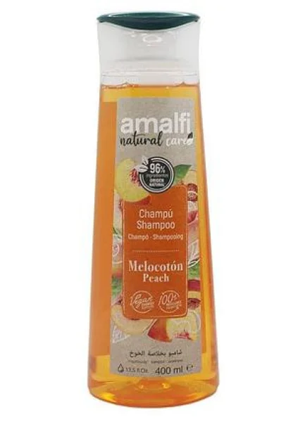 Шампунь для Волосся щоденний Amalfi Natural Care Melocoton Peach 96% Origen Амалфі зволоження та блиск Персик 400мл - 2