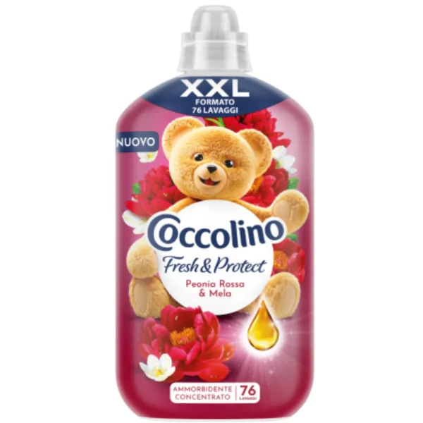 Ополіскувач Кондиціонер для білизни Coccolino Fresh&Protect XXL Peonia Rossa&Mela Коколіно Свіжість Піони та Яблуко 76прань 1750мл - 1
