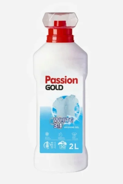 Гель для прання Білих речей Passion Gold White Weisswaschmittel Professional 3in1 Пашен Голд Уайт 50прань ковпачок Дозатор 2000мл - 1