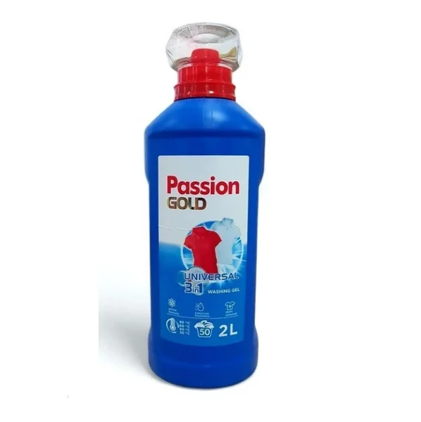 Гель для прання Універсальний Passion Gold Universal VollWaschmittel Professional 3in1 Пашен Голд 50прань ковпачок Дозатор 2000мл - 1