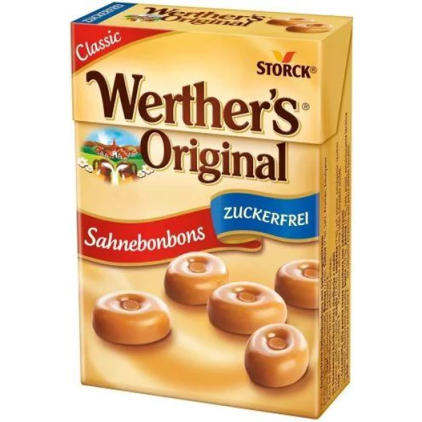 Карамельки молочні без Цукру Storck Werthers Original Mini SahneBonbons Sugar Free Classic Вертерс класичні міні-Коробка 42г - 2