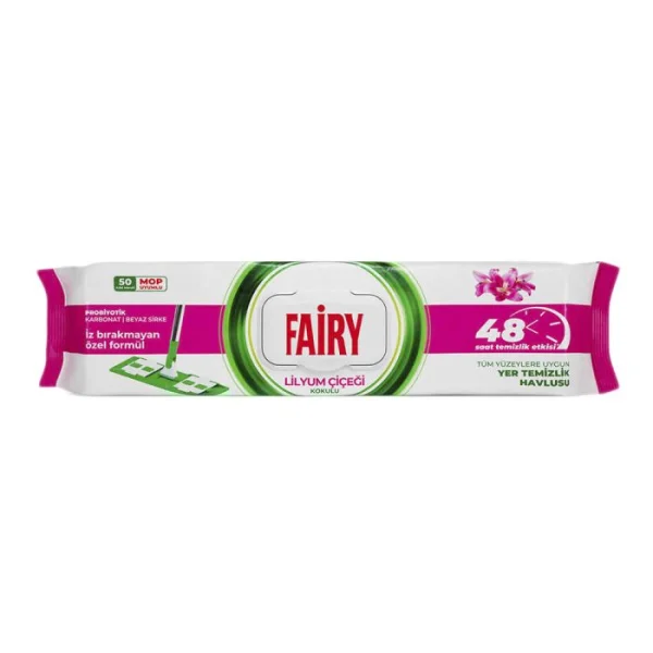 Серветки для миття Підлоги під швабру Моп-систем Fairy Wipes Probiyotik Karbonat Lilyum MOP 48H Фейрі Софт клін оцет з содою 50шт - 1