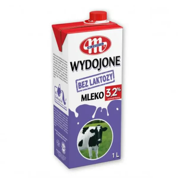 Молоко без Лактози Mlekovita Wydojone Mleko bez Laktozy 3.2% Млековіта коровяче Пастеризоване Тетрапак 1000мл - 1
