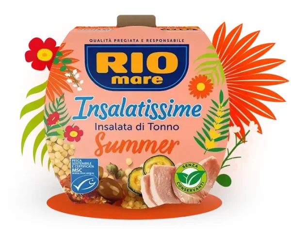 Салат с Тунця Rio Mare e Insalatissime Insalata di Tonno Summer Ріо Маре Літня версія з фреголою та помідорами євробаночка 160г - 1