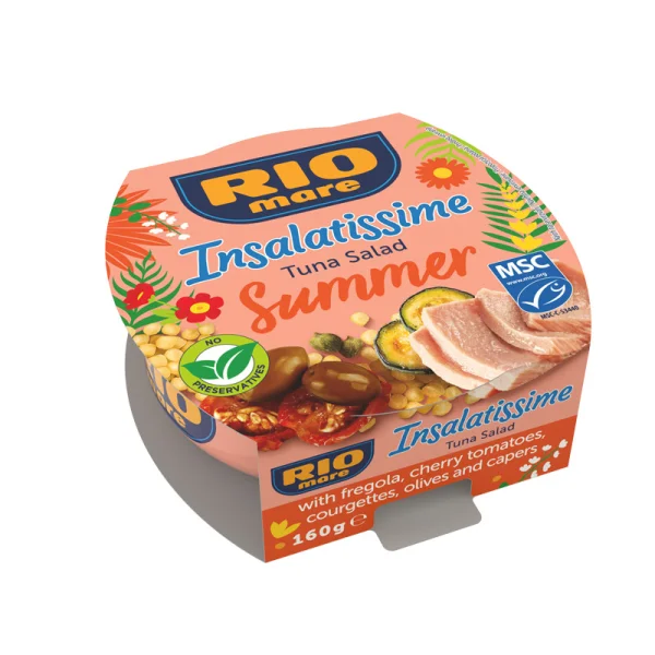 Салат с Тунця Rio Mare e Insalatissime Insalata di Tonno Summer Ріо Маре Літня версія з фреголою та помідорами євробаночка 160г - 2