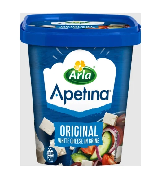 Сир Фета в розсолі Кусочки Arla Apetina Original white Feta Cheese in Brine Арла Апетіна класичний кубіки Контейнер 410г - 1