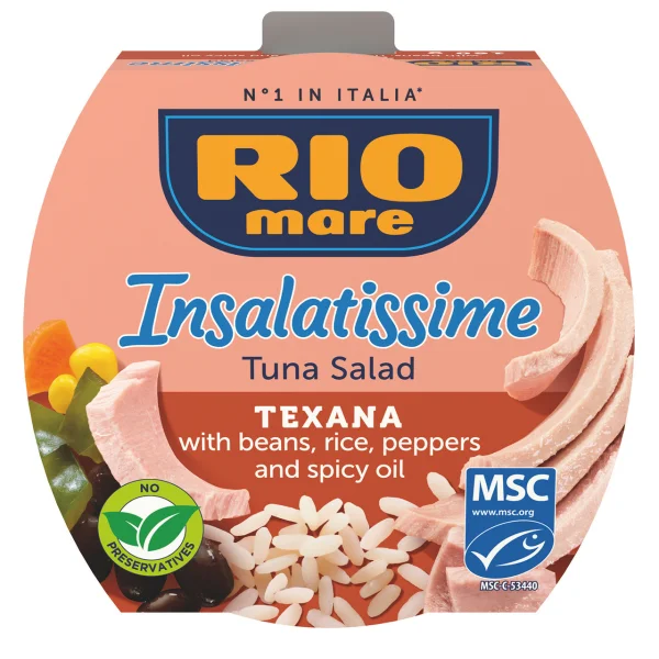 Салат с Тунця Rio Mare e Insalatissime Insalata di Tonno Texana Ріо Маре Рис квасоля перець та пікантна олія Євробаночка 160г - 1