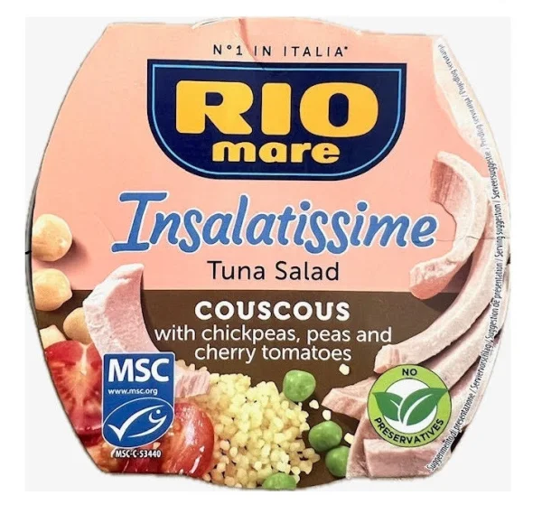 Салат с Тунця Rio Mare e Insalatissime Insalata di Tonno Couscous Ріо Маре Кускус нут горох та помідори чері Євробаночка 160г - 1