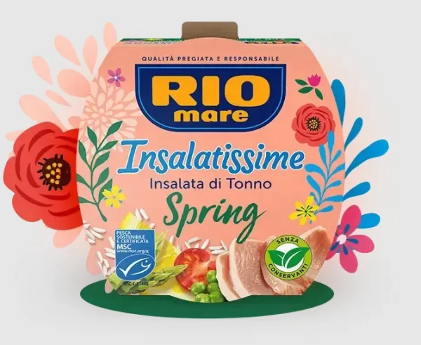 Салат с Тунця Rio Mare e Insalatissime Insalata di Tonno Spring Ріо Маре Весняна версія Рис горошок та спаржа євробаночка 160г - 1