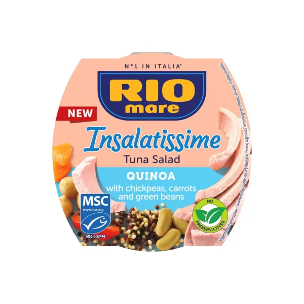 Салат з Тунця Rio Mare e Insalatissime Insalata di Tonno Quinoa Ріо Маре Кіноа з нутом морквою і зеленою квасолею Євробаночка 160г - 1